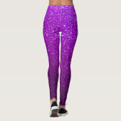 Amethyst Paars Black Glitter Ombre Sparkles Yoga Leggings (Achterkant)
