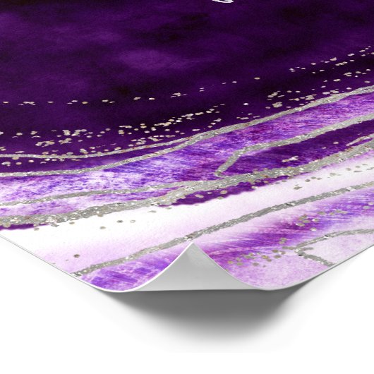 Amethyst Paars en zilver in het teken van liefdevo Poster (Hoek)