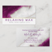 Amethyst Paars gecentreerde kaars- en sojaswaxsmel Visitekaartje (Voorkant / Achterkant)