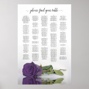 Amethyst Paars Roos - Alfabetische zitplaats Poster