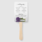 Amethyst Paars Roos Elegant Wedding Programme Handwaaier (Achterkant)