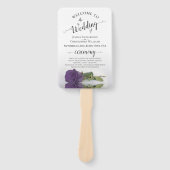 Amethyst Paars Roos Elegant Wedding Programme Handwaaier (Voorkant)