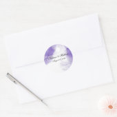 Amethyst Paars Script Silver Ronde Sticker (Envelop)