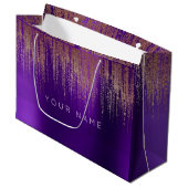 Amethyst Paars White Plum Minimale Favor Gold Rain Large Cadeauzakje (Voorkant Gekanteld)