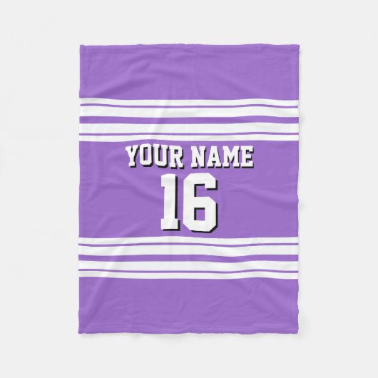 Amethyst Paars Wht Team Jersey Fleece Deken (Voorkant)
