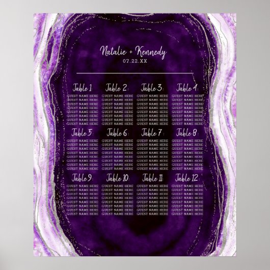 Amethyst Paarse Geode Weddenstabel Poster (Voorkant)