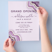 Amethyst Paarse Glitter Agate Geode Zakelijk Flyer (Hand)