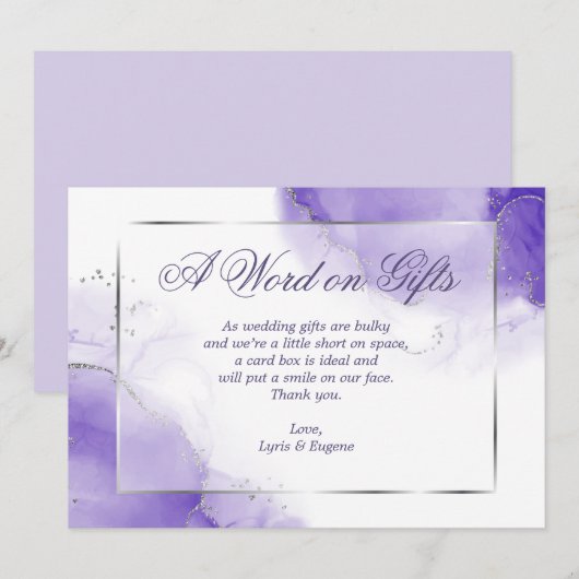 Amethyst Paarse Kaart Box aanvraag (Voorkant / Achterkant)