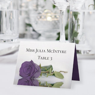 Amethyst Paarse Roos Wedding DIY Fold Place Card Kaart