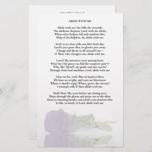 Amethyst Paarse Roos Wedding Program Insert - Half (Voorkant / Achterkant)