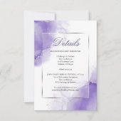 Amethyst Paarse Schrift Zilveren Details Kaart (Voorkant)