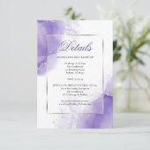 Amethyst Paarse Schrift Zilveren Details Kaart (Staand voorkant)