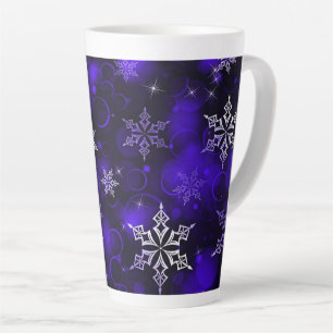 Amethyst Paarse Snowflake Motif Latte Mok