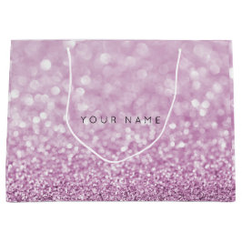 Amethyst Paarse White Plum Glitter Favor Gift Bag Groot Cadeauzakje
