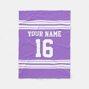 Amethyst Paarse White Sports Jersey Fleece Deken