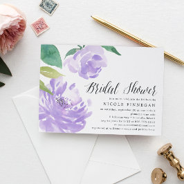Amethyst Peony | Bridal Shower-uitnodiging Kaart