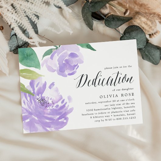 Amethyst Peony | Invitation à la dédicace pour béb