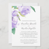 Amethyst Peony | Lavendel Floral Wedding Kaart (Voorkant)