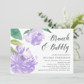 Amethyst Peony | Uitnodiging Vrijgezellenfeest Bru (Staand voorkant)