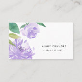 Amethyst Peony | Waterverf Floral Visitekaartje (Voorkant)