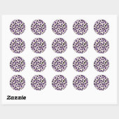 Amethyst & Plum Watercolor Geometric Pattern Ronde Sticker (Vel)