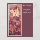 Amethyst Precious Stones Alphonse Mucha Briefkaart (Voorkant)
