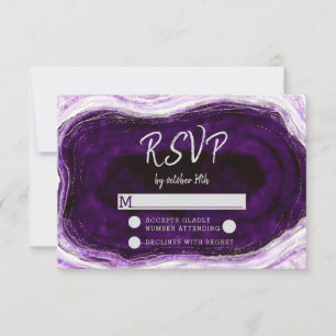Amethyst Purple Geode Wedding Réponse RSVP