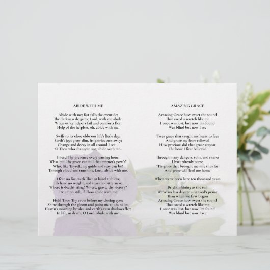 Amethyst Purple Rose Programme de mariage Insertio (Debout devant)