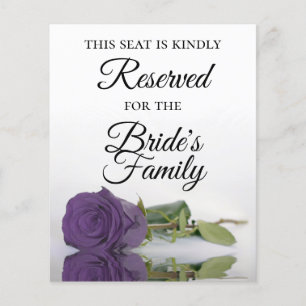 Amethyst Purple Rose Réservé Carte Place Surdimens