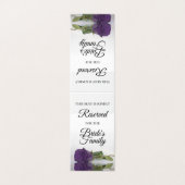 Amethyst Purple Rose Réservé Mariage Carte Place (Outside Unfolded)