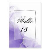Amethyst Purple Script Silver Numéro de table (Dos)