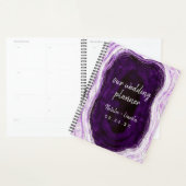 Améthyst Purple & Silver Géode Agate Plans Mariage (Devant avec enveloppe)