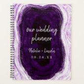 Améthyst Purple & Silver Géode Agate Plans Mariage (Devant)