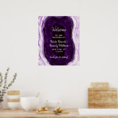 Amethyst Purple & Silver Mariage Affiche de bienve (Cuisine)