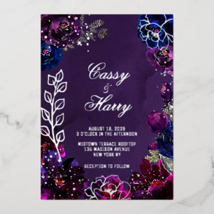 Amethyst Saffier Edelsteen Tinten Achternamen Trou Folie Uitnodiging