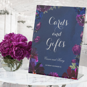 Amethyst Saffier Navy Juweeltoon Kaarten & Cadeaus Reclamebord Met Voetstuk