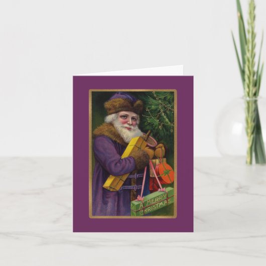 Amethyst Santa Note-Kaart Feestdagen Kaart (Voorkant)