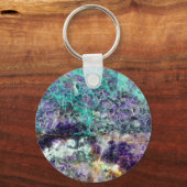 amethyst-steen textuurpatroon rotsgem mineraal am sleutelhanger (Voorkant)