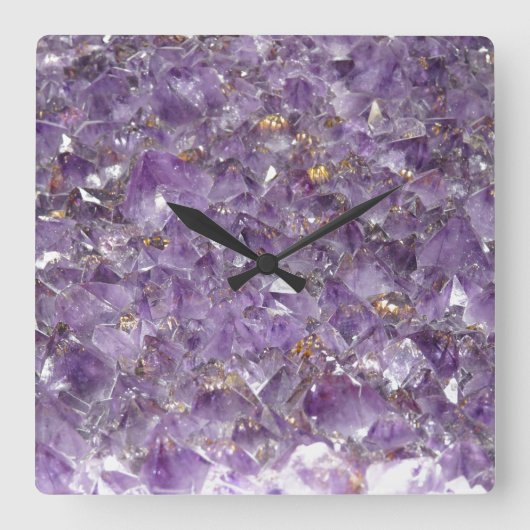 Amethyst-stone wandklok vierkante klok (Voorkant)