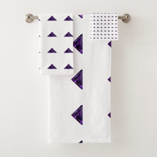 Amethyst Triangle, februari Birthstone, Paars Bad Handdoek (Insitu)