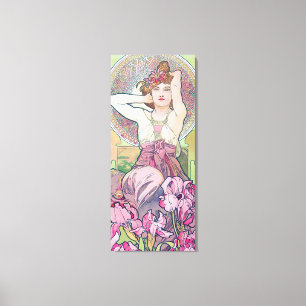 Amethyst (vier juwelen), Alphonse Mucha Canvas Afdruk