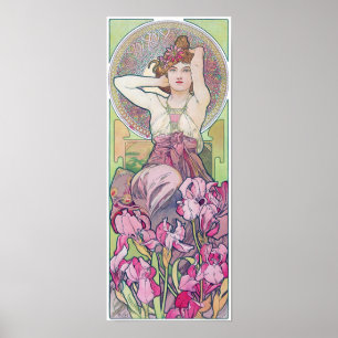 Amethyst (vier juwelen), Alphonse Mucha Poster