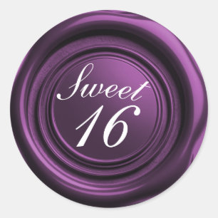 Amethyst Waszegel Drip Klasse Zoete 16 Verjaardag Ronde Sticker