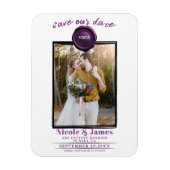 Amethyst Waszegel Foto Bruiloft Save the Date Magneet (Verticaal)