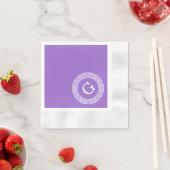 Amethyst Wat Grieks Sleutel RND Lijst Initiaal Mon Servetten (Insitu)