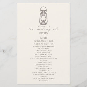 Amethyst Wedding Programme Lantern