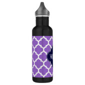 Amethyst White Moroccan #5 Navy 3 Initiaal monogra Waterfles (Links)