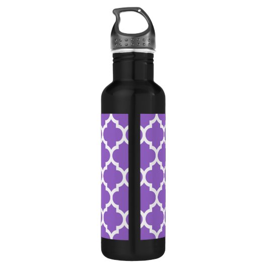 Amethyst White Moroccan #5 Navy 3 Initiaal monogra Waterfles (Achterkant)