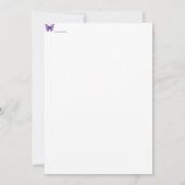 Amethyst Wings Baby shower Invitation Kaart (Achterkant)