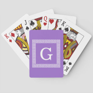 Amethyst, witte Griekse sleutel #1 gegoten monogra Speelkaarten
